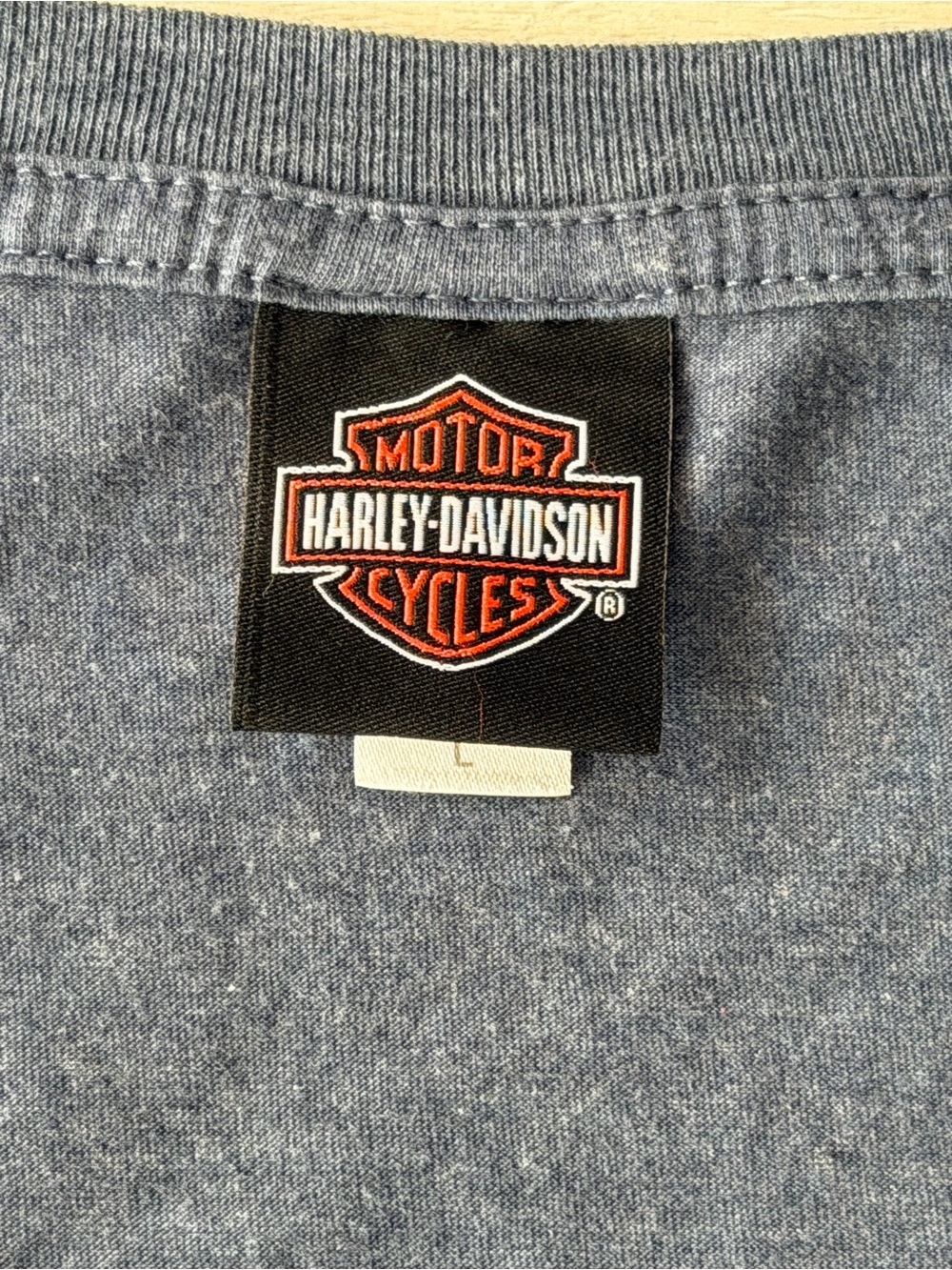 Harley-Davidson Charcoal Tee with Orange Studded Script - Picture 7 of 7